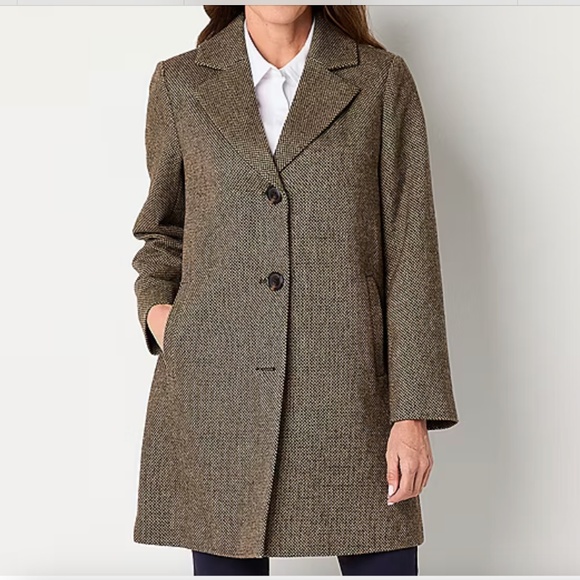 NEW Liz Claiborne Womens Midweight Trench CoatBrown Broken XL